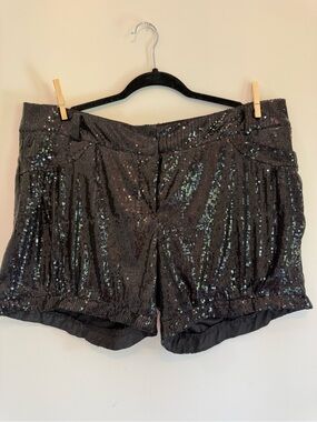 Women’s High-Waist Black Sequin Shorts